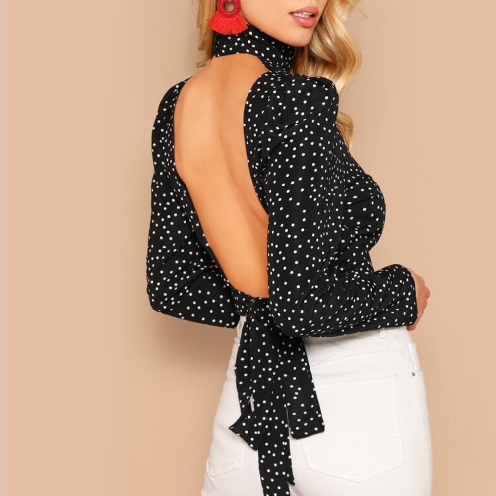 Open Back Top polka dot